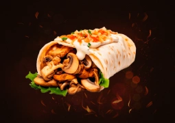 Грибная шаурма с курицей