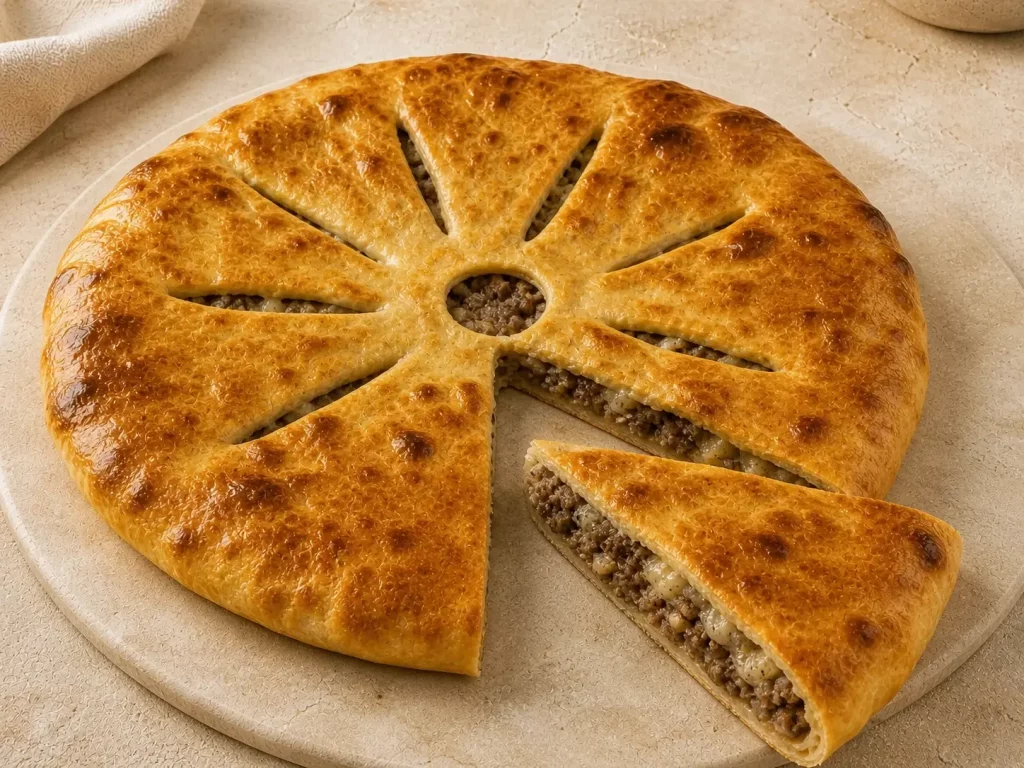 Пирог с говядиной и сыром
