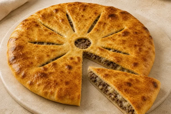 Пирог с говядиной и сыром