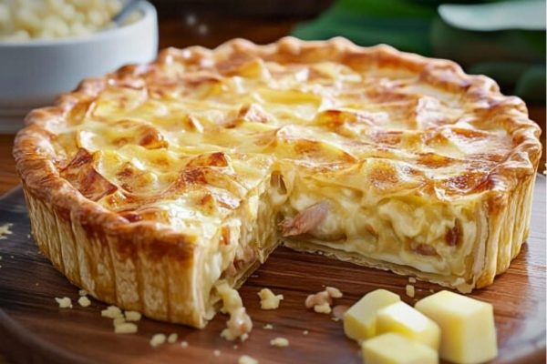 Пирог с курицей и сыром